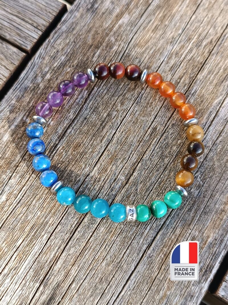 Bracelet Guérison 7 Chakras - Bijoux Artisanaux Pierres Naturelles - Yogazen
