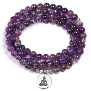 Bracelet Mala Améthyste - Bracelet Pierre Naturelle - Yogazen