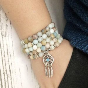 Bracelet Mala Tibétain Attrape-Rêves - Bracelet Pierre Naturelle - Yogazen