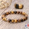 Bracelet en Oeil de Tigre AAA - Fabriqué en France - Bijoux Artisanaux Pierres Naturelles - Yogazen