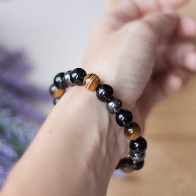 Bracelet En Pierres Naturelles 6 Mm - Perles De Protection - élastique Extensible - Longueur Intérieure 7,5 Pouces
