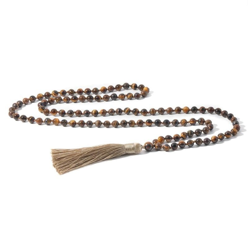 Mala Tibétain Oeil de Tigre - Collier Pierre Naturelle - Yogazen