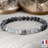 Bracelet Bouddha Labradorite et Larvikite - Bijoux Artisanaux Pierres Naturelles - Yogazen