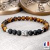 Bracelet Bouddha Pierre de Lave et Oeil de Tigre - Bijoux Artisanaux Pierres Naturelles - Yogazen