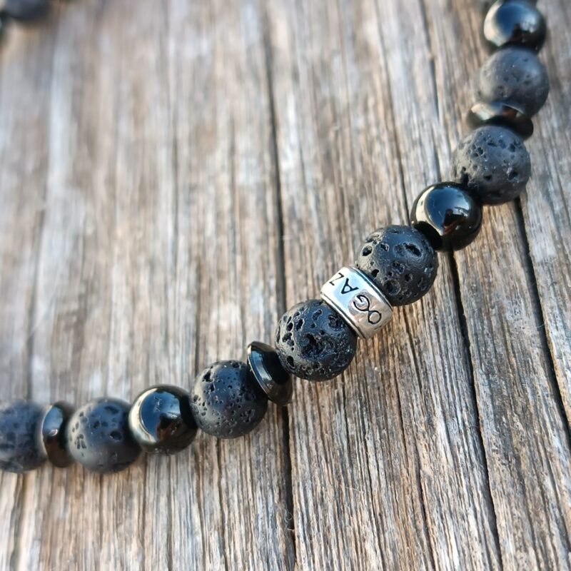Bracelet Tourmaline Noire et Pierre de Lave - Bijoux Artisanaux Pierres Naturelles - Yogazen