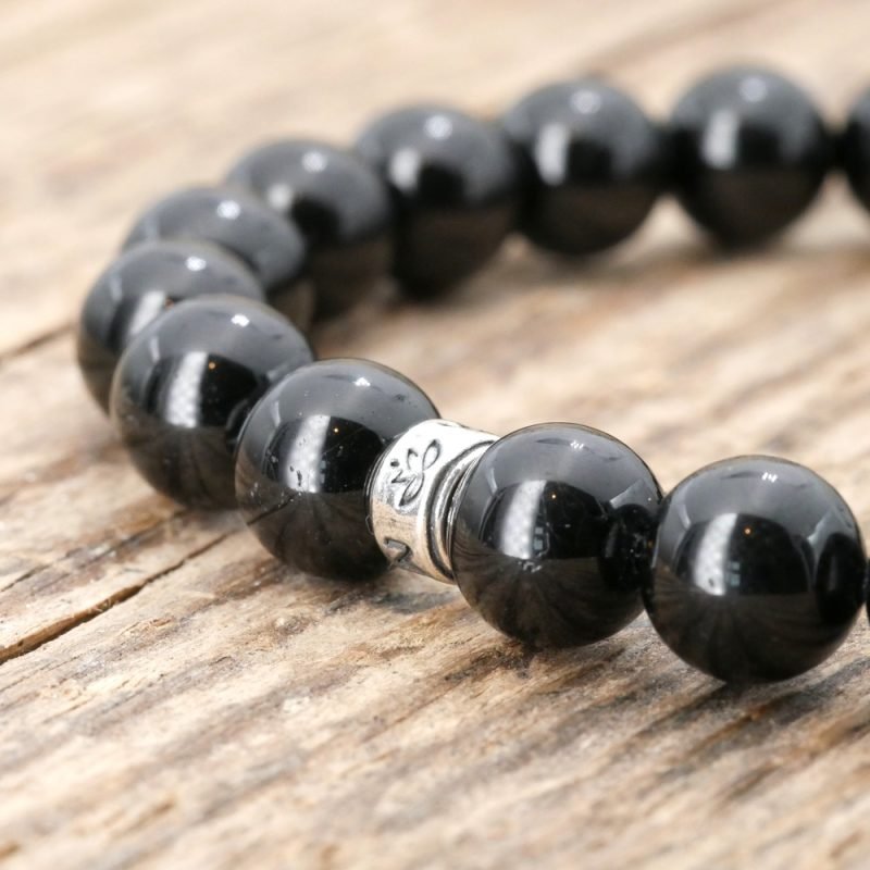 Bracelet Obsidienne Noire AAA - Fabriqué en France - Bijoux Artisanaux Pierres Naturelles - Yogazen