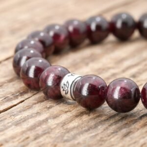 Bracelet en Grenat Rouge - Fabriqué en France - Bijoux Artisanaux Pierres Naturelles - Yogazen