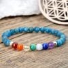 Bracelet 7 Chakras Apatite Bleue - Bijoux Artisanaux Pierres Naturelles - Yogazen