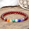 Bracelet 7 Chakras Grenat - Bijoux Artisanaux Pierres Naturelles - Yogazen
