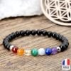 Bracelet 7 Chakras Tourmaline Noire - Bijoux Artisanaux Pierres Naturelles - Yogazen
