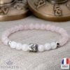 Bracelet Bouddha Pierre de Lune et Quartz Rose - Bijoux Artisanaux Pierres Naturelles - Yogazen