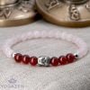Bracelet Bouddha Grenat et Quartz Rose - Bijoux Artisanaux Pierres Naturelles - Yogazen