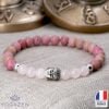 Bracelet Bouddha Quartz Rose et Rhodonite - Bijoux Artisanaux Pierres Naturelles - Yogazen