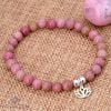 Bracelet Fleur de Lotus Rhodonite - Bijoux Artisanaux Pierres Naturelles - Yogazen