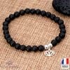 Bracelet Fleur de Lotus Pierre de Lave - Bijoux Artisanaux Pierres Naturelles - Yogazen