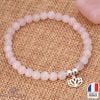 Bracelet Fleur de Lotus Quartz Rose - Bijoux Artisanaux Pierres Naturelles - Yogazen