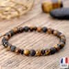 Bracelet Oeil de Tigre et Pierre de Lave - Bijoux Artisanaux Pierres Naturelles - Yogazen