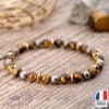 Bracelet Oeil de Tigre et Pyrite - Bijoux Artisanaux Pierres Naturelles - Yogazen