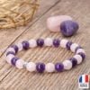Bracelet Améthyste et Quartz Rose – Made in France - Bijoux Artisanaux Pierres Naturelles - Yogazen