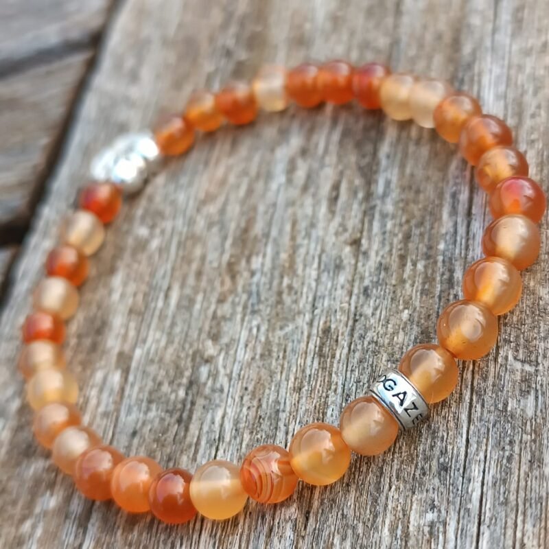 Bracelet Fleur de Lotus Cornaline - Bijoux Artisanaux Pierres Naturelles - Yogazen