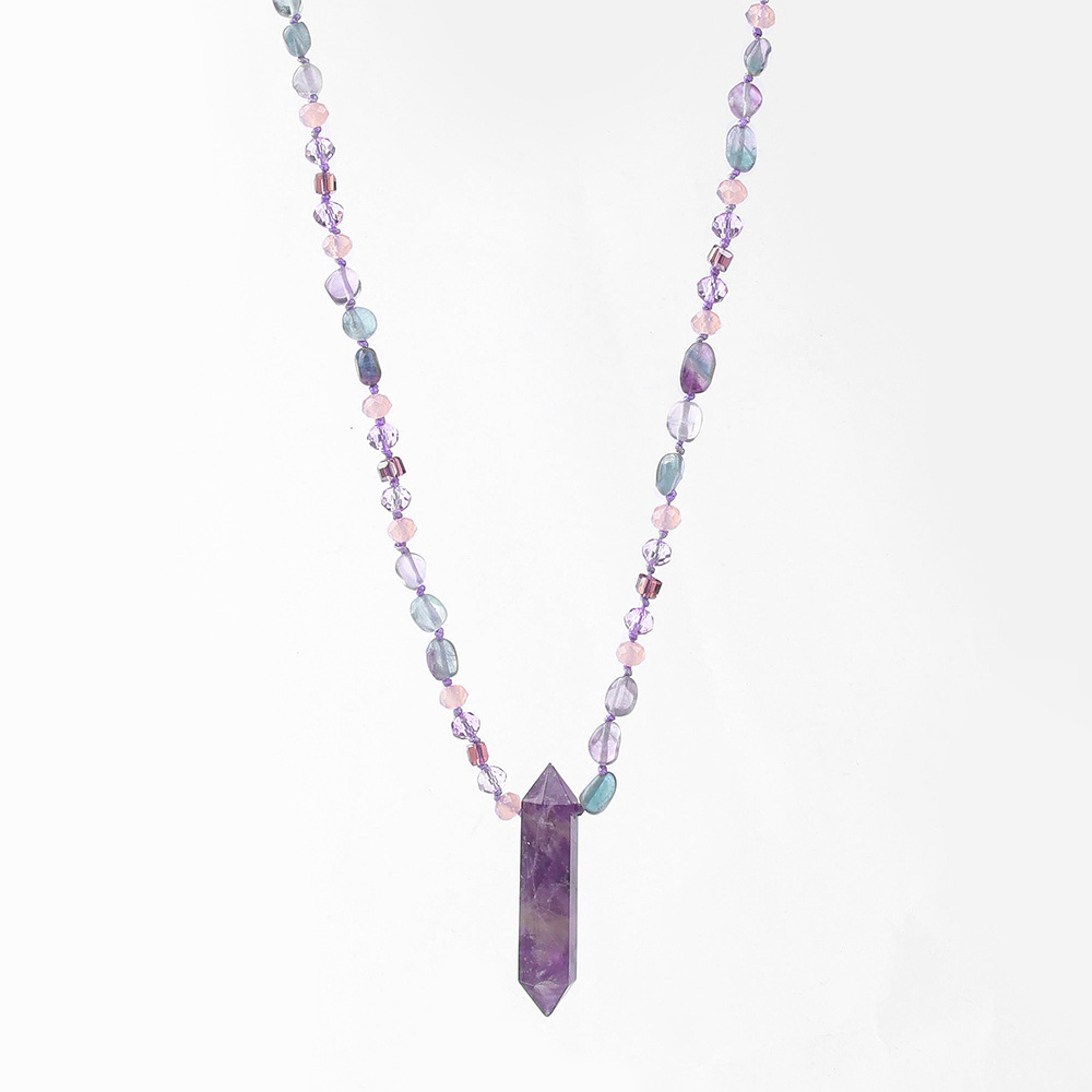 Collier Mala Améthyste - Pierre Brute - Collier Pierre Naturelle - Yogazen