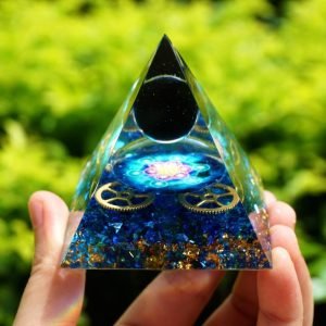 Orgonite Protection Absolue - Obsidienne et Quartz Bleu - Orgonite Pyramide - Yogazen