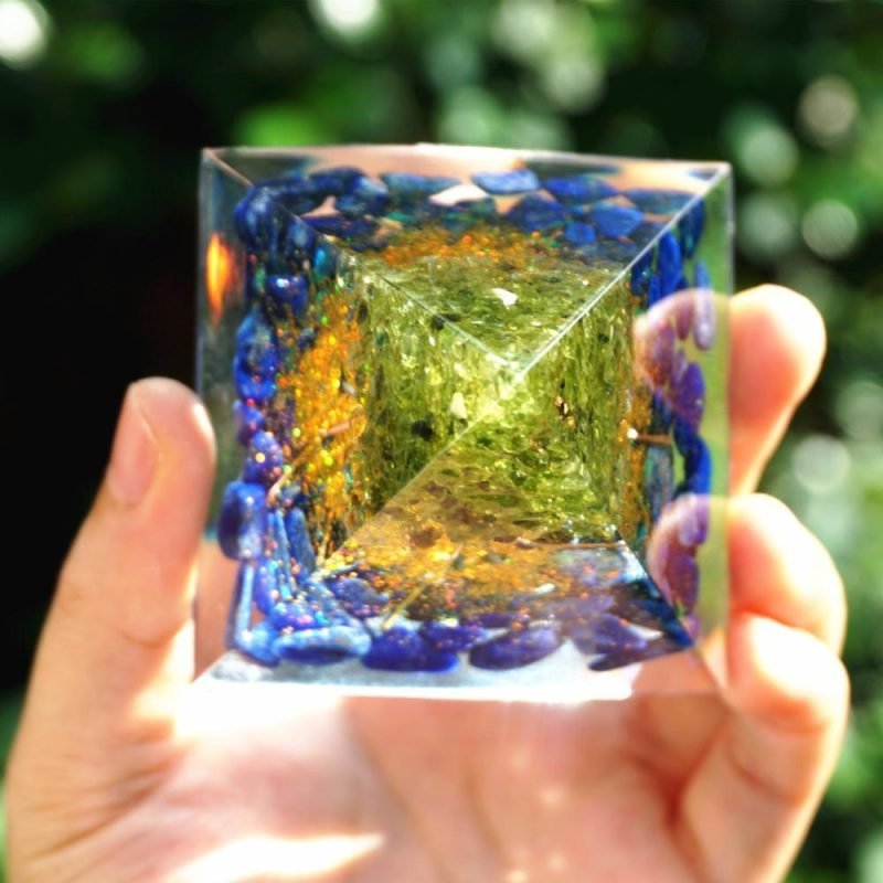 Pyramide Orgonite Lapis Lazuli - Arbre de Vie - Orgonite Pyramide - Yogazen