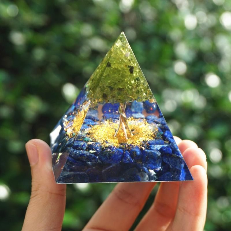 Pyramide Orgonite Lapis Lazuli - Arbre de Vie - Orgonite Pyramide - Yogazen