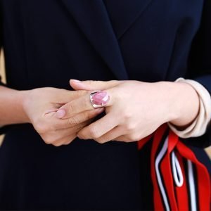Bague en Pierre de Rhodonite - Bague Pierre Naturelle - Yogazen