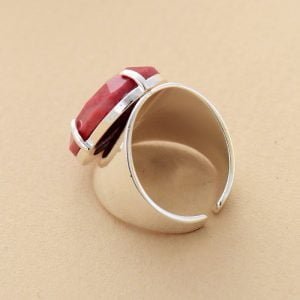 Bague en Pierre de Rhodonite - Bague Pierre Naturelle - Yogazen