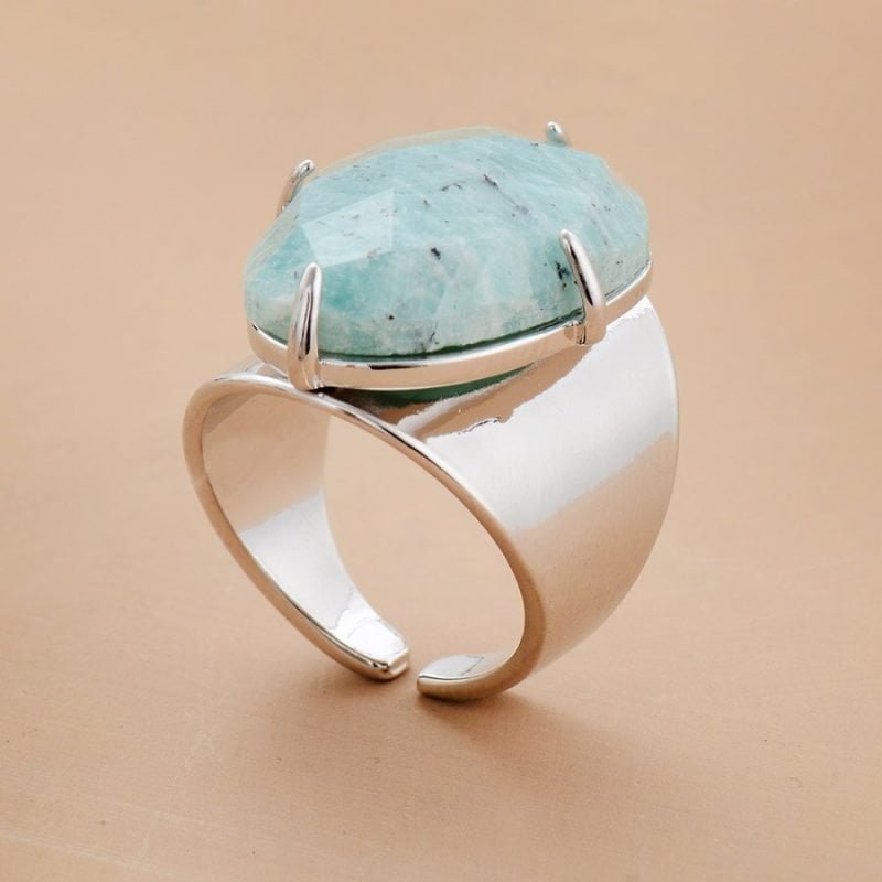 Bague Amazonite - Bague Pierre Naturelle - Yogazen
