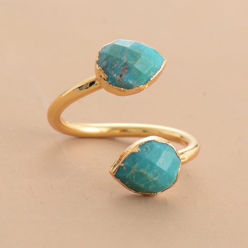 Bague Amazonite Dorée - Bague Amazonite - Yogazen
