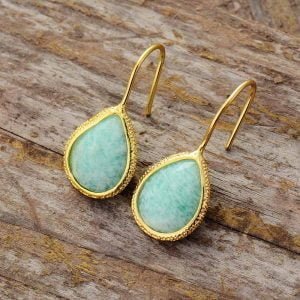 Boucles d'Oreilles en Amazonite - Boucles d'Oreilles Pierre Naturelle - Yogazen