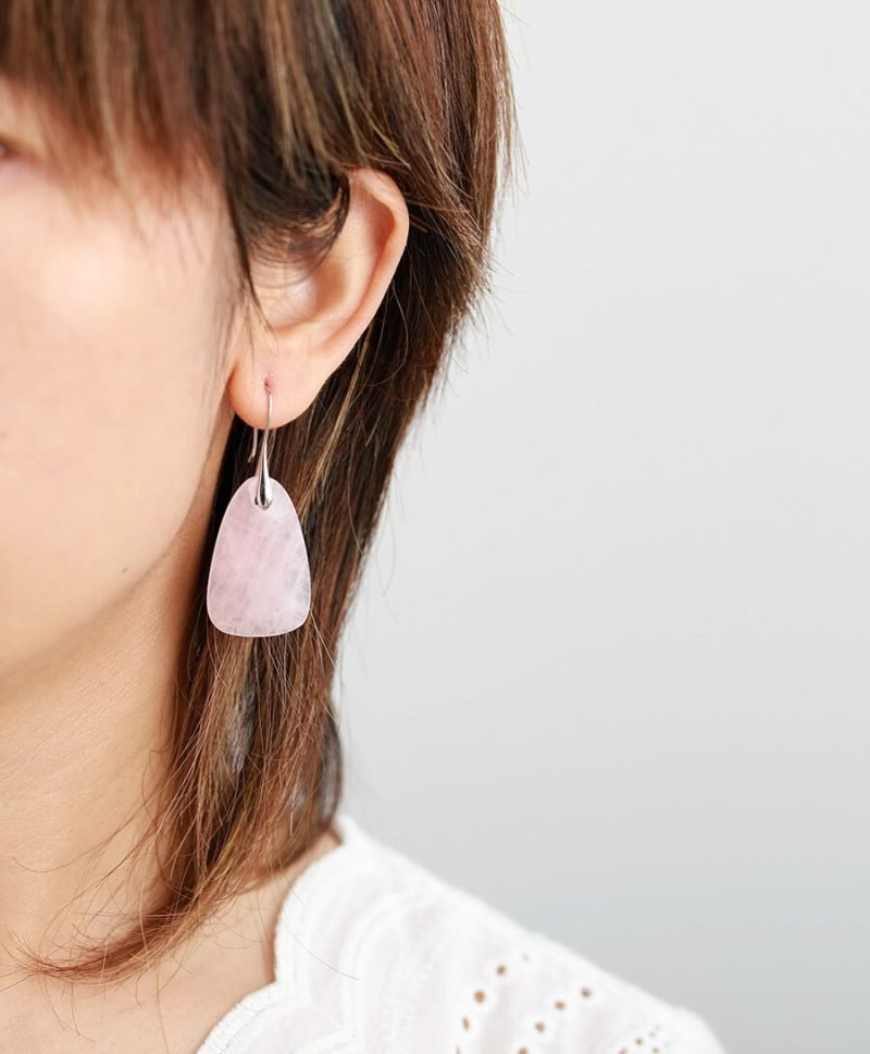 Boucles d'Oreilles en Quartz Rose - Boucles d'Oreilles Quartz Rose - Yogazen