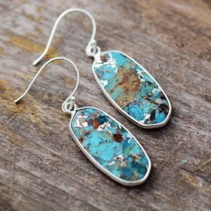 Boucles d'Oreilles en Jaspe Impérial - Boucles d'Oreilles Pierre Naturelle - Yogazen