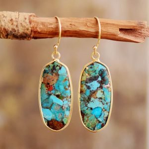 Boucles d'Oreilles en Jaspe Impérial - Boucles d'Oreilles Pierre Naturelle - Yogazen