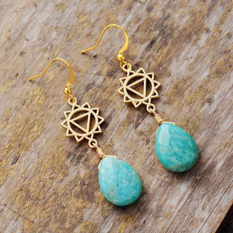 Boucles d'Oreilles Chakra "Manipura" - Boucles d'Oreilles Pierre Naturelle - Yogazen