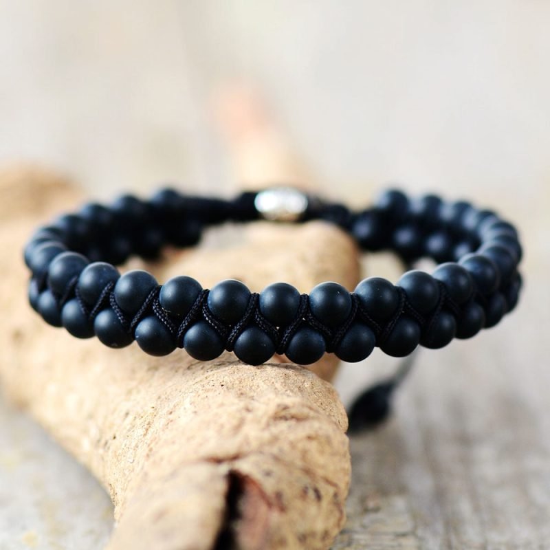 Bracelet Shamballa Noir - Bracelet Pierre Homme - Yogazen