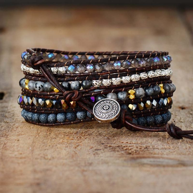 Bracelet Wrap "Force Protectrice" - Bracelet Pierre Naturelle - Yogazen