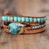 Bracelet Wrap Turquoise - Bracelet Pierre Naturelle - Yogazen