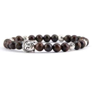 Bracelet de Bouddha en Bronzite - Bracelet Bouddhiste - Yogazen