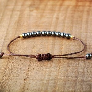Bracelet en perles d’Hématite - Bracelet Pierre Naturelle - Yogazen