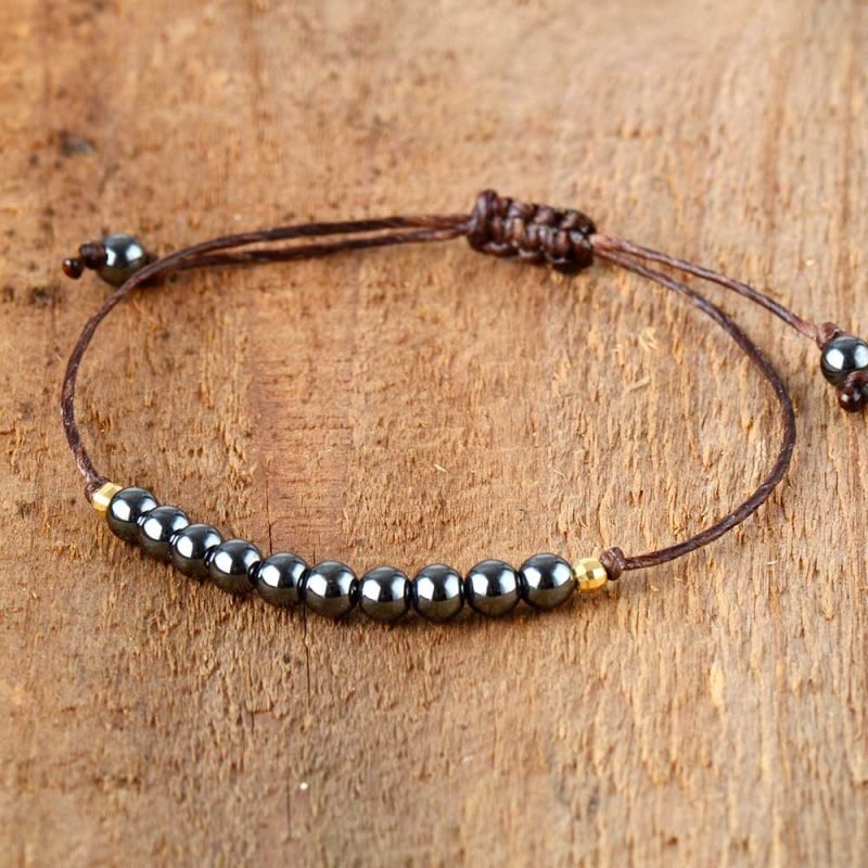 Bracelet en perles d’Hématite - Bracelet Pierre Naturelle - Yogazen
