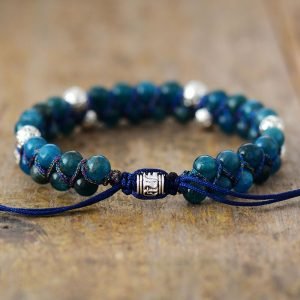 Bracelet Shamballa en Apatite Bleu - Bracelet Apatite Bleue - Yogazen
