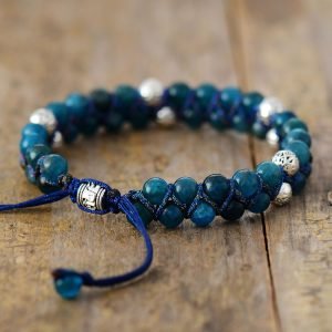 Bracelet Shamballa en Apatite Bleu - Bracelet Apatite Bleue - Yogazen