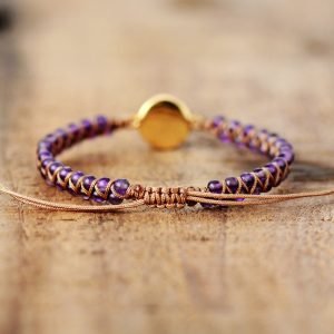 Bracelet Shamballa Pierre de Lune et Améthyste - Bracelet Pierre Naturelle - Yogazen