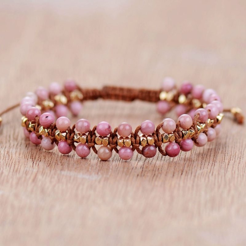 Bracelet Shamballa Rose - Bracelet Pierre Naturelle - Yogazen