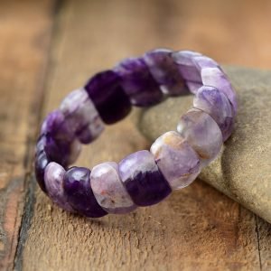 Bracelet Manchette avec Pierre Améthyste - Bracelet Pierre Naturelle - Yogazen
