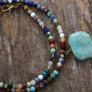 Collier Pierre Amazonite - Ras de Cou - Collier Pierre Naturelle - Yogazen