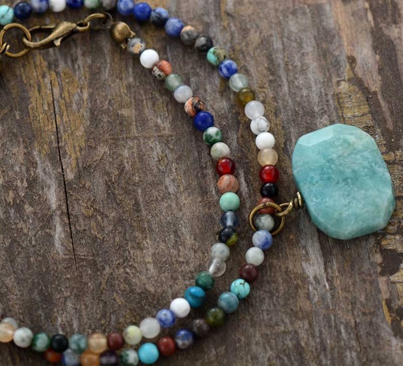Collier Pierre Amazonite - Ras de Cou - Collier Pierre Naturelle - Yogazen